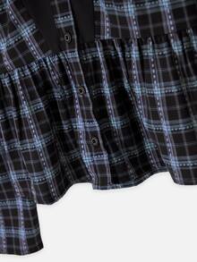 Nöista Part Of A Set, Plaid Blouse Button Down. Everyday Outfits, Office, Vacation, Set, Coord, Autumn, Winter, Day. - Brown - View 9