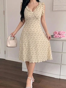 DAZY Vestido de Dormir com Babado e Estampa Floral Miúda - Damasco - Visão 5
