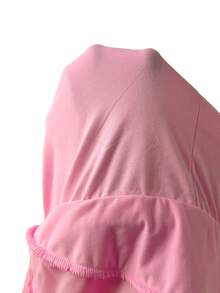 Coolane Plus Size Summer Elegant Solid Color Ruffle Hem Skirt - Pink - View 7