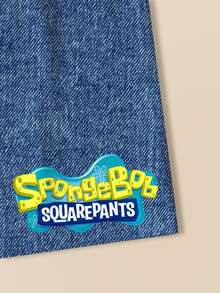 SpongeBob SquarePants | SHEIN Young Boy Tie-Dye Cartoon Print T-Shirt And Shorts Set - White - View 6