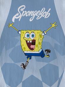 SpongeBob SquarePants | SHEIN 青少年男孩圓領短袖休閒百搭T恤 - 白色 - 查看 4