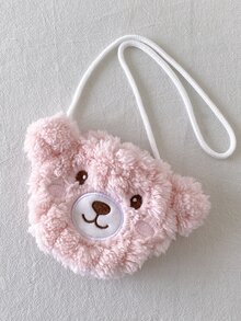SHEIN Playful Pals 3件組女嬰連帽上衣褲子套裝 可愛甜美粉色熊刺繡蝴蝶結 羅紋毛絨長袖連帽加厚 戶外派對冬季公主保暖包 - 淺粉色 - 查看 12