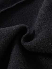 ROMWE MEN Essentials 男士休閒運動字母刺繡抽繩腰鬆緊腰運動長褲，印花字母黑色寬鬆運動長褲，Manfinity運動長褲 - 黑色 - 查看 7