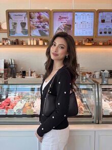 SHEIN Frenchy 女款黑白波點休閒法式復古經典百搭日常長袖開襟衫 辦公室秋季 - 黑色 - 查看 3