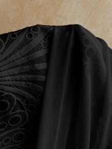Soleia 女款性感度假無肩帶蕾絲紋理垂墜網紗抓褶胸衣迷你洋裝，適用海灘、郵輪、公路旅行、城市度假、約會、下午茶、波希米亞風、海邊、島嶼度假、夏季、音樂節、日常通勤、婚禮季、派對、嘉年華 - 黑色 - 查看 12