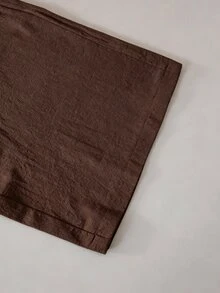 SHEIN Sparklyn Teen Girls Straight Spring/Summer Casual Daily Wear Versatile Comfortable Solid Color Long Pants With Pockets,Back To School,Girls Summer Clothes - Brown - View 5
