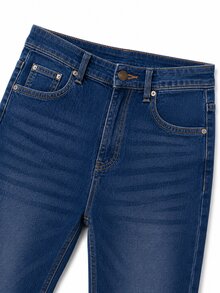 Zerodot Women Denim Skinny Fit Slit Jeans Casual Daily Fall Pre Fall - Navy Blue - View 6