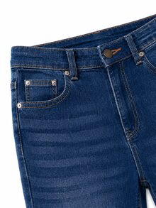 Zerodot Women Denim Skinny Fit Slit Jeans Casual Daily Fall Pre Fall - Navy Blue - View 5