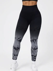 Leggings moldeadores de talla grande para mujer,   Mallas sin costuras de cintura alta para mujer - Tacto suave y elástico, secado rápido y transpirable con estiramiento en 4 direcciones que - Albaricoque - Ver 2