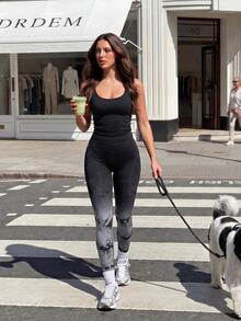 Leggings moldeadores de talla grande para mujer,   Mallas sin costuras de cintura alta para mujer - Tacto suave y elástico, secado rápido y transpirable con estiramiento en 4 direcciones que - Albaricoque - Ver 3