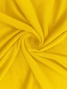 Omancia Simple Solid Color V-Neck T-Shirt, Casual And Versatile, Summer - Yellow - View 7