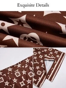 SOLERSUN Celana Panjang Wanita Seksi Elegan Premium dengan Motif Cetak Cokelat untuk Musim Gugur/Dingin - Coklat - View 8