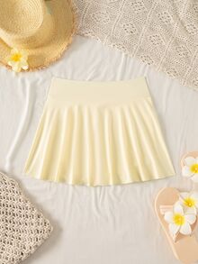 Swim Vcay Women's Solid Color Casual Beach Vacation Swimwear Bottom With Pockets - Beige - View 4
