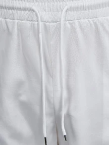 Manfinity CasualCool 男士純白色度假休閒襯衫套裝，翻領褶皺與拉鍊設計，適合日常穿著，送給男友的理想禮物 - 白色 - 查看 4