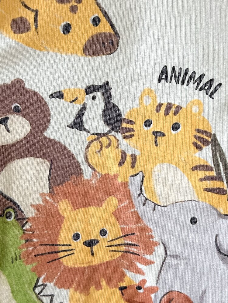 SHEIN 男嬰秋冬時尚簡約舒適可愛動物印花修身睡衣套裝，2件組，適合秋冬穿著 - 黃色 - 查看 5