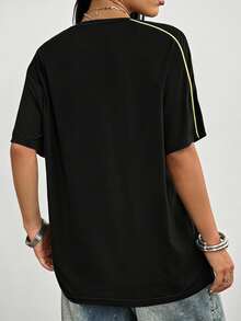 Coolane Brazillian T-shirt 黑色，男女大尺碼，適合夏季秋季，賽事日、節慶、運動、Y2K休閒、外出約會、時裝週、度假、早午餐、約會之夜 - 黑色 - 查看 5