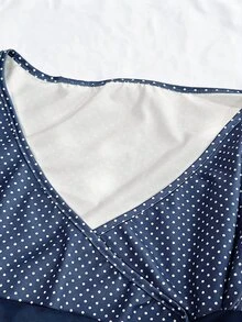 IslaSuriya Polka Dot Bow Cross Long Sleeve Top - Dusty Blue - View 4