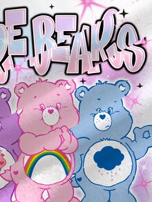 SHEIN X Care Bears Plus Size Women's Letter Print Crew Neck Short Sleeve Casual T-Shirt - White - View 5