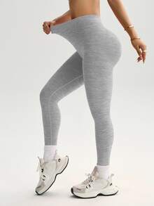 Slayform Slayform Celana Legging Olahraga Kasual Wanita Pinggang Tinggi Tanpa Jahitan dengan Detail Kerut, Cocok untuk Yoga - MultiWarna - View 3