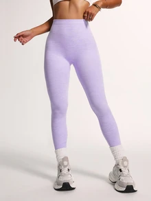 Slayform Slayform Minimalist Solid Color High Waist Seamless Leggings Yoga Women Pants - Purple - View 4