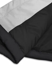 Manfinity Homme Men's Hooded Zipper Vest Winter Coat , Fall Winter - Black - View 7