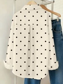 Airaco Kemeja Kasual Wanita Motif Polkadot untuk Perjalanan Sehari-hari - MultiWarna - View 2