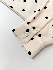 Airaco Kemeja Kasual Wanita Motif Polkadot untuk Perjalanan Sehari-hari - MultiWarna - View 5