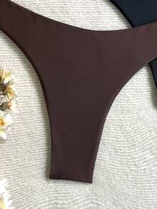 Swim SXY 女士黑色和棕色性感沙滩比基尼泳裤，适合夏季度假 - 彩色 - 查看 5