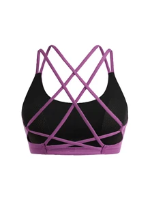 SHEIN Cheerettes Women's Solid Color Seamless Sports Bra - Multicolor - View 10