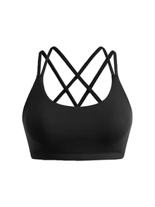 SHEIN Cheerettes Women's Solid Color Seamless Sports Bra - Multicolor - View 13