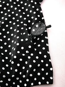 SHEIN 青少年女孩外套，秋季，校園風黑色波點可愛酷女孩 - 黑色 - 查看 8