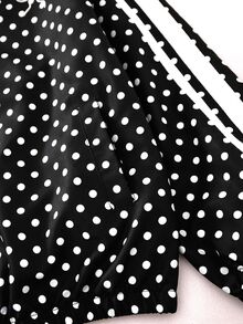 SHEIN 青少年女孩外套，秋季，校園風黑色波點可愛酷女孩 - 黑色 - 查看 7