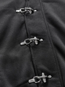 AXEPEAK Men's Airplane Buckle Hooded Sweatshirt And Sweatpants Casual Daily Set - Black - View 8