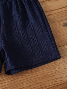 Souflis Souflis 男嬰海軍藍馬匹印花夏季提花 Polo 領短袖短褲兩件套 - 藏藍色 - 查看 7