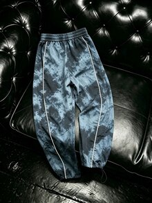 Sport MetroGents Men's Drawstring Waist Letter Print Casual Daily Travel Sports Long Pants - Multicolor - View 2