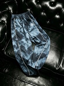 Sport MetroGents Men's Drawstring Waist Letter Print Casual Daily Travel Sports Long Pants - Multicolor - View 1
