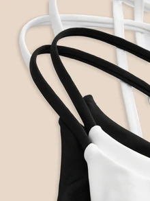 Cheerettes 女款 2 件組拼色交叉背日系健身運動內衣，柔軟彈性、透氣吸濕，可拆式內墊，對比色肩帶，適合健身房與瑜伽 - 彩色 - 查看 12