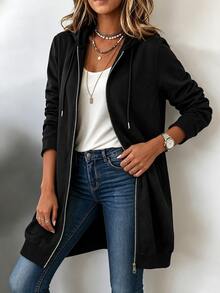 SHEIN Women Coats - Black - View 4