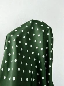 SHEIN PariChic 女款波點垂領休閒派對掛脖洋裝 - 綠色 - 查看 4