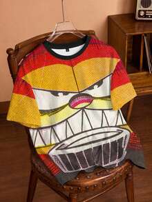 GARFIELD | SHEIN Men's Crew Neck Cartoon Graphic Casual Daily Wear T-Shirt - White - View 5