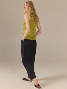 KÆRIA Hus Front Pleat Trousers - Tailored Twill - Navy - Office, Polished, Wardrobe Staple, Premium Fabric - Navy Blue - View 9