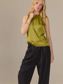 KÆRIA Hus Front Pleat Trousers - Tailored Twill - Navy - Office, Polished, Wardrobe Staple, Premium Fabric - Navy Blue - View 8