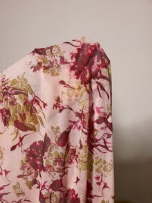 Slumberist Burgundy Lace Patchwork Vintage Floral Print Spaghetti Strap Maxi Dress, Back Criss-Cross Tie Waist, Slim Fit, High Slit, Sexy Plus Size Women's Nightgown For Vacation - Multicolor - View 8