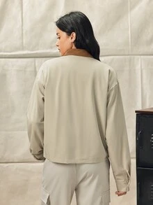 Norleigh 男士長袖休閒寬鬆版型襯衫，飛機扣環設計 - 彩色 - 查看 3