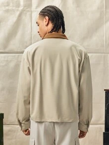 Norleigh 男士長袖休閒寬鬆版型襯衫，飛機扣環設計 - 彩色 - 查看 2
