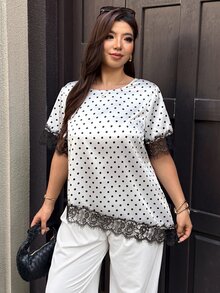 Easura Plus Size Blouses - Black and White - View 4