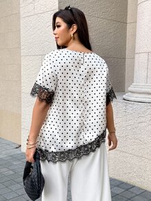 Easura Plus Size Blouses - Black and White - View 2