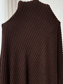 Plussiva Plus-Size Maternity Ribbed Knit Top With Front Buttons – Casual & Workwear  Fall/Winter - Brown - View 7