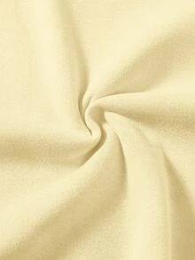 Attitoon Summer's Simple Casual Cream Yellow Solid Color Pullover Hooded Long Sleeve Sweatshirt Without Drawstring Oversize Autumn Winter - Light Yellow - View 3