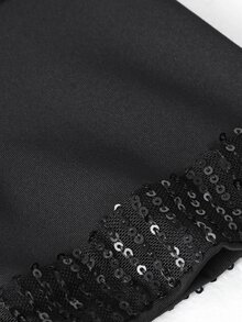 SHEIN Franclia This Is A New Autumn-Winter Style Long-Sleeved, Mid-Length Sequined Fishtail Dress For Ladies. It Is Elegant And Suitable For Both Daily Commutes And - Black - View 4